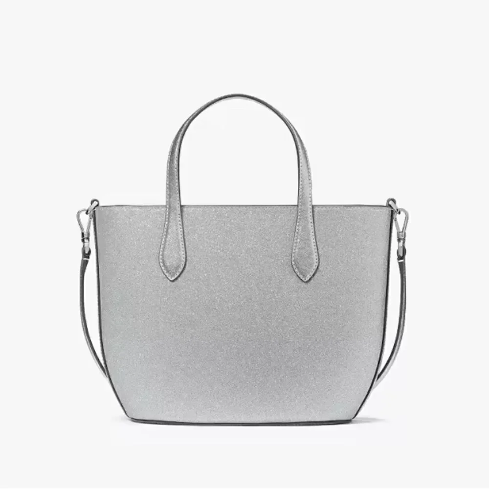 KATE SPADE Silver Glimmer Satchel Crossbody Bag Purse